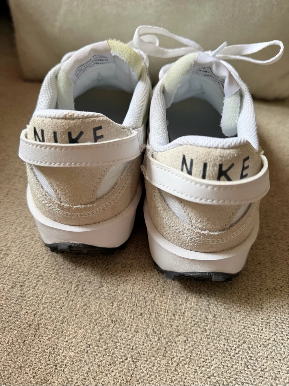 Nike Women's White and Beige Platform Sneakers